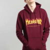 Thrasher Flame Logo Hood tmavě vínová XL