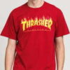 Thrasher Flame Logo Tee tmavě červené L