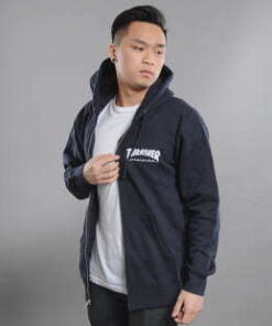 Thrasher Magazine Logo Zip Hood navy S