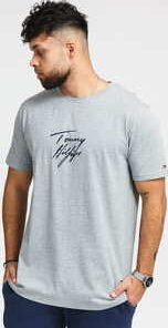 Tommy Hilfiger CN SS Tee Logo melange šedé XL