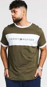 Tommy Hilfiger CN SS Tee Logo Flag olivové / bílé L