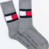 Tommy Hilfiger TH Jeans Flag Socks melange tmavě šedé