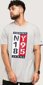 TOMMY JEANS M 1985 Vertical Logo Tee melange šedé L