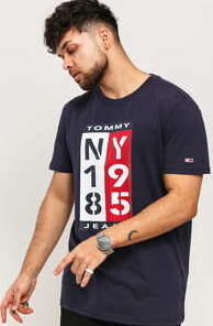 TOMMY JEANS M 1985 Vertical Logo Tee navy L