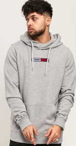 TOMMY JEANS M Embroidered Box Hoodie melange šedá L