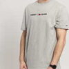 TOMMY JEANS M Straight Small Logo Tee melange šedé S