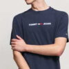 TOMMY JEANS M Straight Small Logo Tee navy S