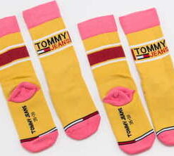 TOMMY JEANS TMJ 2Pack Sock žluté / růžové EUR 39-42