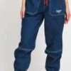 TOMMY JEANS W Elasticated Denim Pant plaid mix blue rigid M