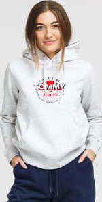 TOMMY JEANS W Essential Logo Hoodie melange šedá L