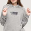 TOMMY JEANS W Essential Logo Hoodie melange šedá L