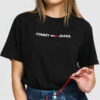 TOMMY JEANS W Modern Linear Logo Tee černé XL