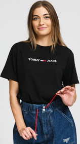 TOMMY JEANS W Modern Linear Logo Tee černé XL