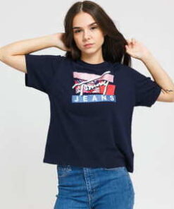 TOMMY JEANS W Signature Logo Tee navy L