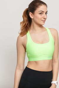 Under Armour Mid Crossback Bra neon zelená L