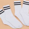 Urban Classics 2-Stripe Socks 2-Pack bílé / černé EUR 35-38