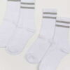 Urban Classics 2-Stripe Socks 2-Pack bílé / šedé EUR 47-50