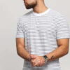 Urban Classics Basic Stripe Tee bílé / tmavě šedé XXL