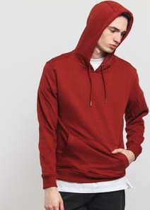 Urban Classics Basic Sweat Hoody vínová XL