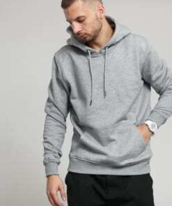 Urban Classics Basic Sweat Hoody melange šedá