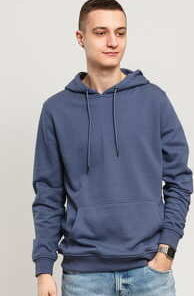 Urban Classics Basic Terry Hoodie modrá XXL