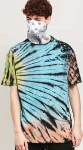 Urban Classics Black Tie Dye Oversized Tee modré / černé XL