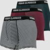 Urban Classics Boxer Shorts 3-Pack tmavě zelené / vínové / navy / bílé / černé