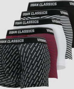 Urban Classics Boxer Shorts 5-Pack černé / bílé / vínové / navy