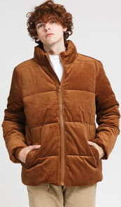 Urban Classics Boxy Corduroy Puffer Jacket hnědá XXL