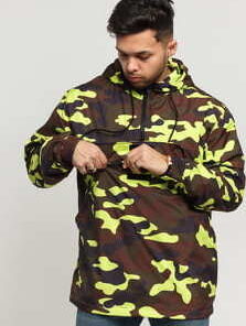 Urban Classics Camo Pull Over Windbreaker camo zelená / žlutozelená M