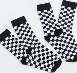 Urban Classics Checker Socks 2-Pack černé / bílé