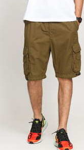 Urban Classics Double Pocket Cargo Short olivové XXL