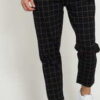 Urban Classics Formula Cropped Check Pants černé / bílé XXL