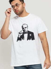 Urban Classics Godfather Painted Portrait Tee bílé L