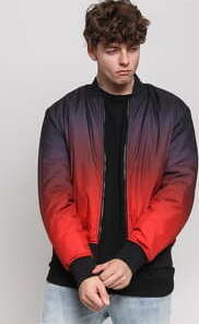 Urban Classics Gradient Bomber Jacket červená / vínová / černá XXL