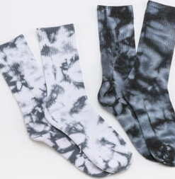 Urban Classics High Socks Tie Dye 2-Pack bílé / tmavě tyrkysové EUR 47-50