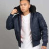 Urban Classics Hooded Basic Bomber Jacket navy