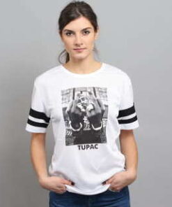 Urban Classics Ladies 2Pac Stripes Tee bílé XL