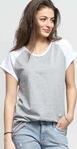 Urban Classics adies Contrast Raglan Tee melange šedé / bílé