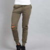 Urban Classics Ladies Cutted Terry Pants olivové L