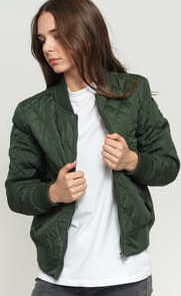 Urban Classics Ladies Diamond Quilt Nylon Jacket olivová L