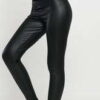 Urban Classics Ladies Faux Leather High Waist Leggings černé