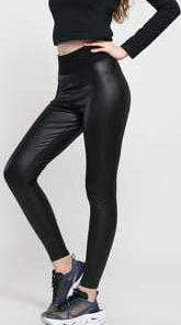 Urban Classics Ladies Faux Leather High Waist Leggings černé