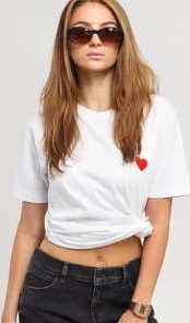 Urban Classics Ladies Heart Tee bílé S