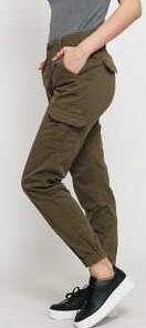 Urban Classics Ladies High Waist Cargo Pants olivové 31