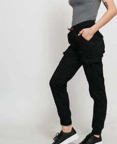 Urban Classics Ladies High Waist Cargo Pants černé