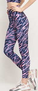 Urban Classics Ladies High Waist Tie Dye Leggings navy / růžové XL