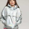 Urban Classics Ladies Holographic Pull Over Jacket stříbrná XL