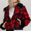 Urban Classics Ladies Plaid Jacket červená / černá XL