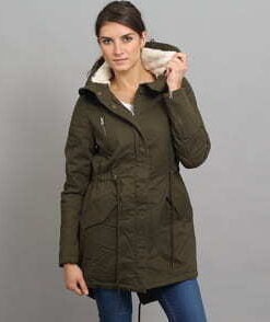 Urban Classics Ladies Sherpa Lined Cotton Parka olivová S